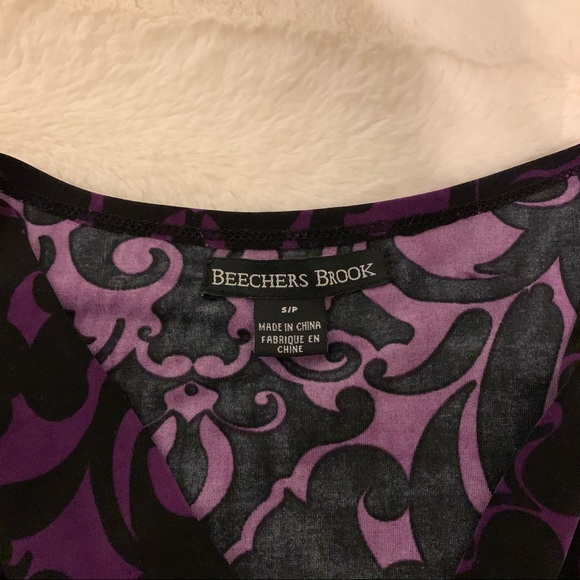 Black & Purple Cowl Neck Tank Top - Picture 4 of 9